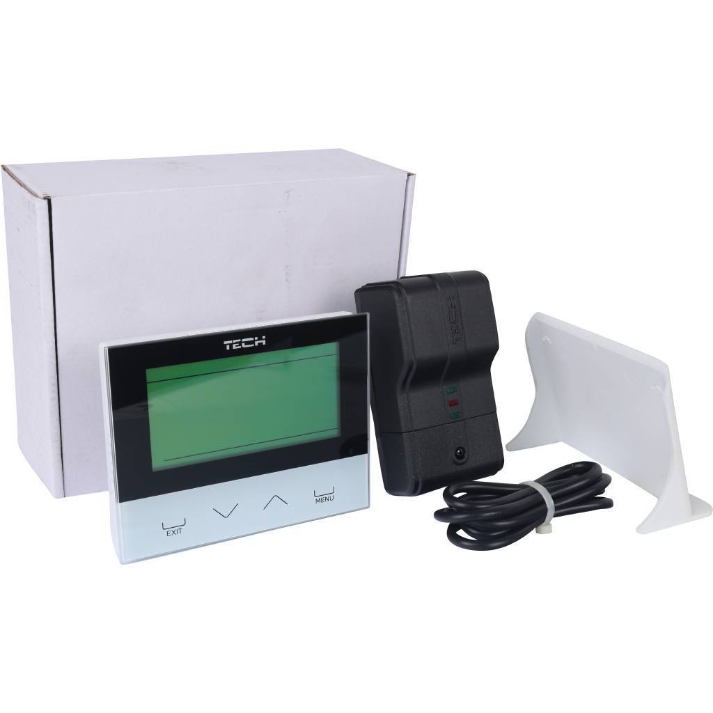 Беcпроводной комнатный двухпозиционный терморегулятор, черный TECH (нагрузка 1A/230В/AC), ST-292 v 2