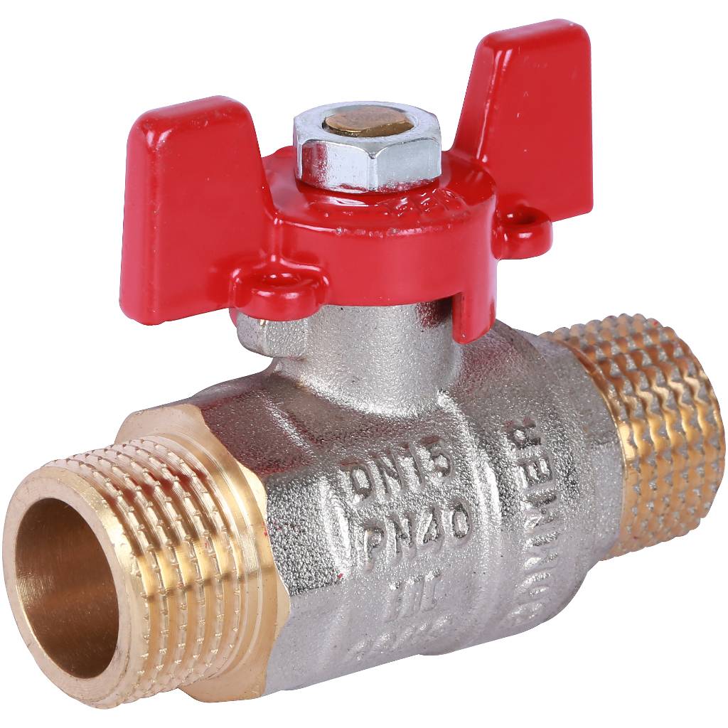 Кран шаровой ROMMER 1/2 НР/НР, ручка бабочка, RBV-0007-0410215