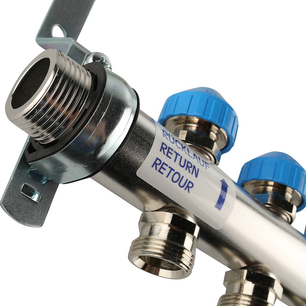 Распределительный коллектор РЕХАУ RAUTHERM S HKV на 7 контуров нерж .сталь (без шаровых кранов), 12180711001