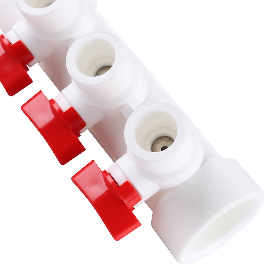 Коллектор с запорными кранами для полипропиленовых труб Kalde (3 выхода)