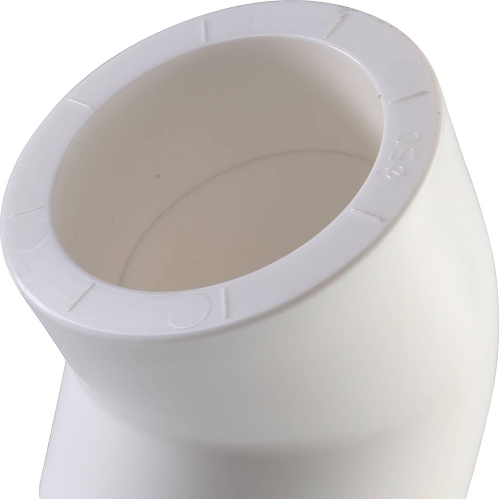 Угольник Политэк d=50 45* для полипропиленовых труб под сварку (цвет белый), 9400005045