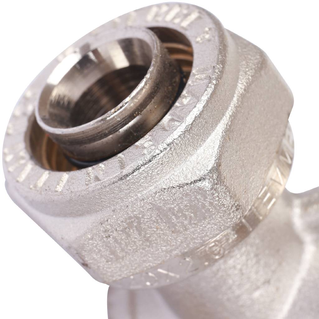 Угольник TIEMME с внутренней резьбой с креплением (20х2.0х3/4) для металлопластиковых труб винтовой, 1600055