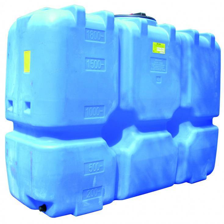 Бак для воды АНИОН Танк 2000 л с фланцем и крышкой с клапанами, со сливом, Т2000ФК2З