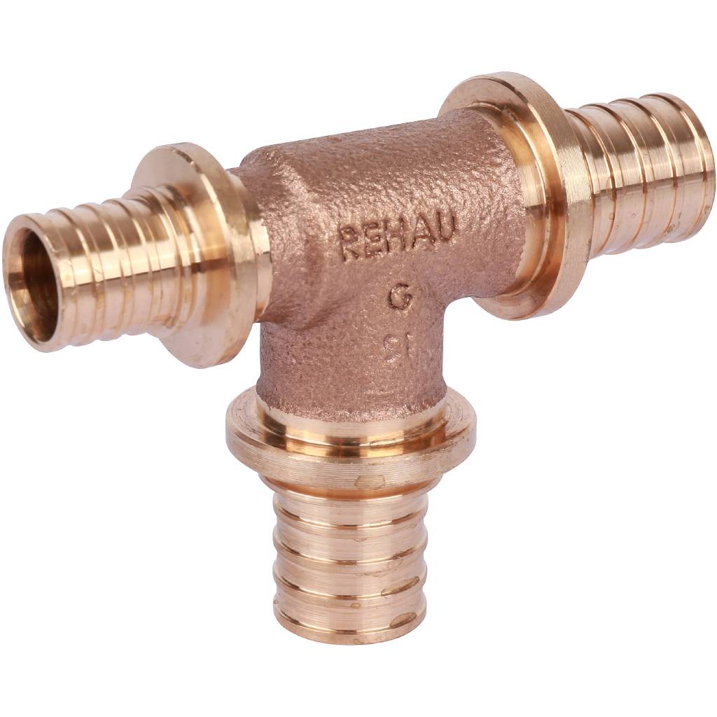 Тройник РЕХАУ RAUTITAN PLATINUM с уменьшенным торцевым проходом 20-20-16 RX для труб из сшитого полиэтилена аксиальный