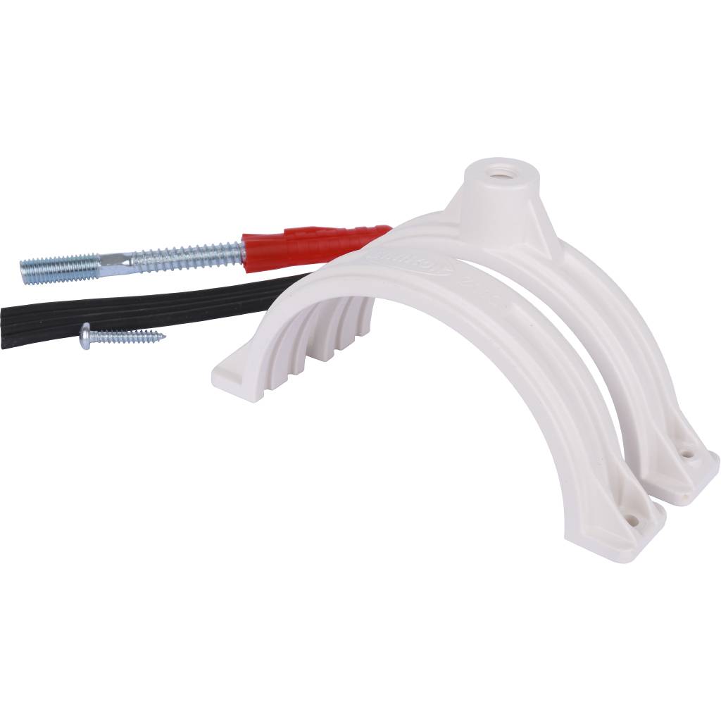 Хомут Sinikon ПП D110 белый Комфорт Плюс со шпилькой и дюбелем, KPP.110.K.D
