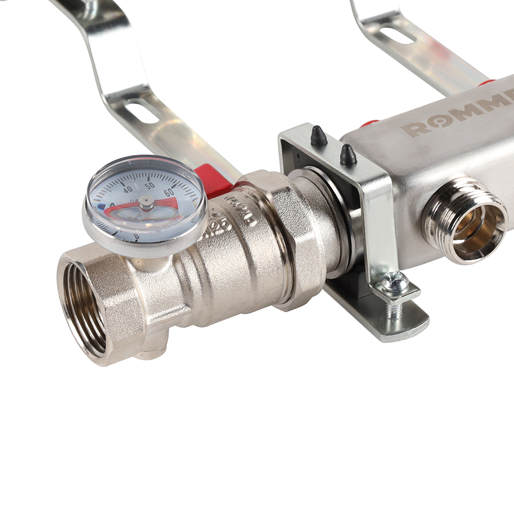 Коллектор из нержавеющей стали в сборе без расходомеров ROMMER 2 выхода