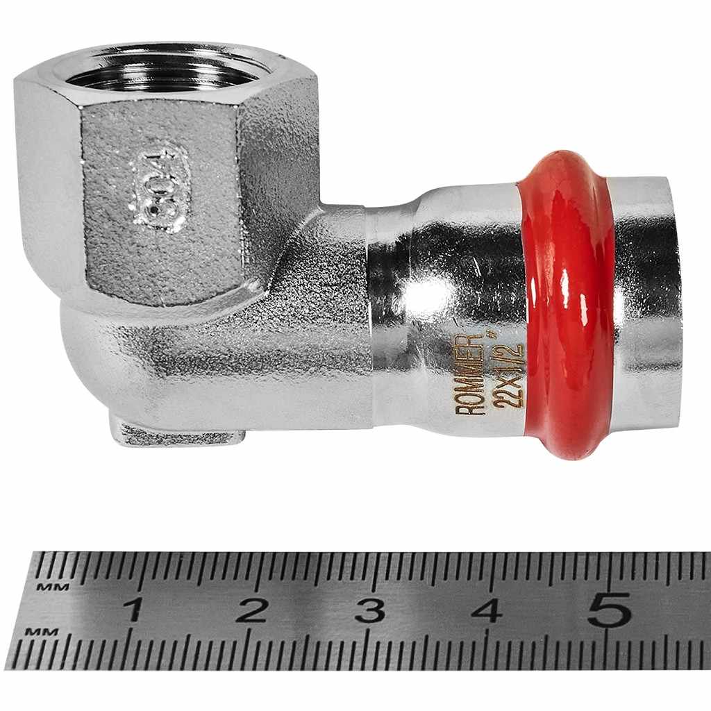 Угольник-Переходник ROMMER ВПр-ВР, 22х1/2, из нержавеющей стали прессовой, RSS-1009-002212