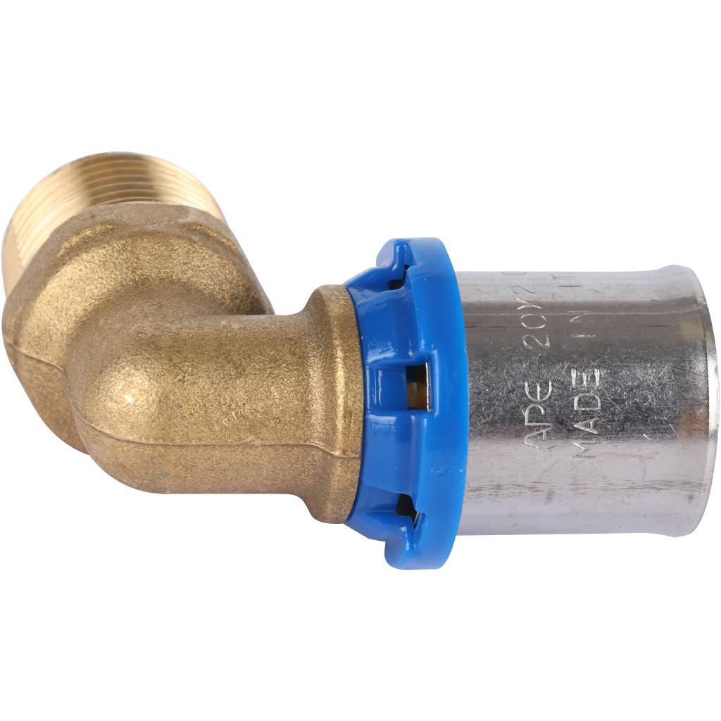 Угольник-переходник APE с наружной резьбой 1/2 х20 для металлопластиковых труб прессовой, ARL3003200