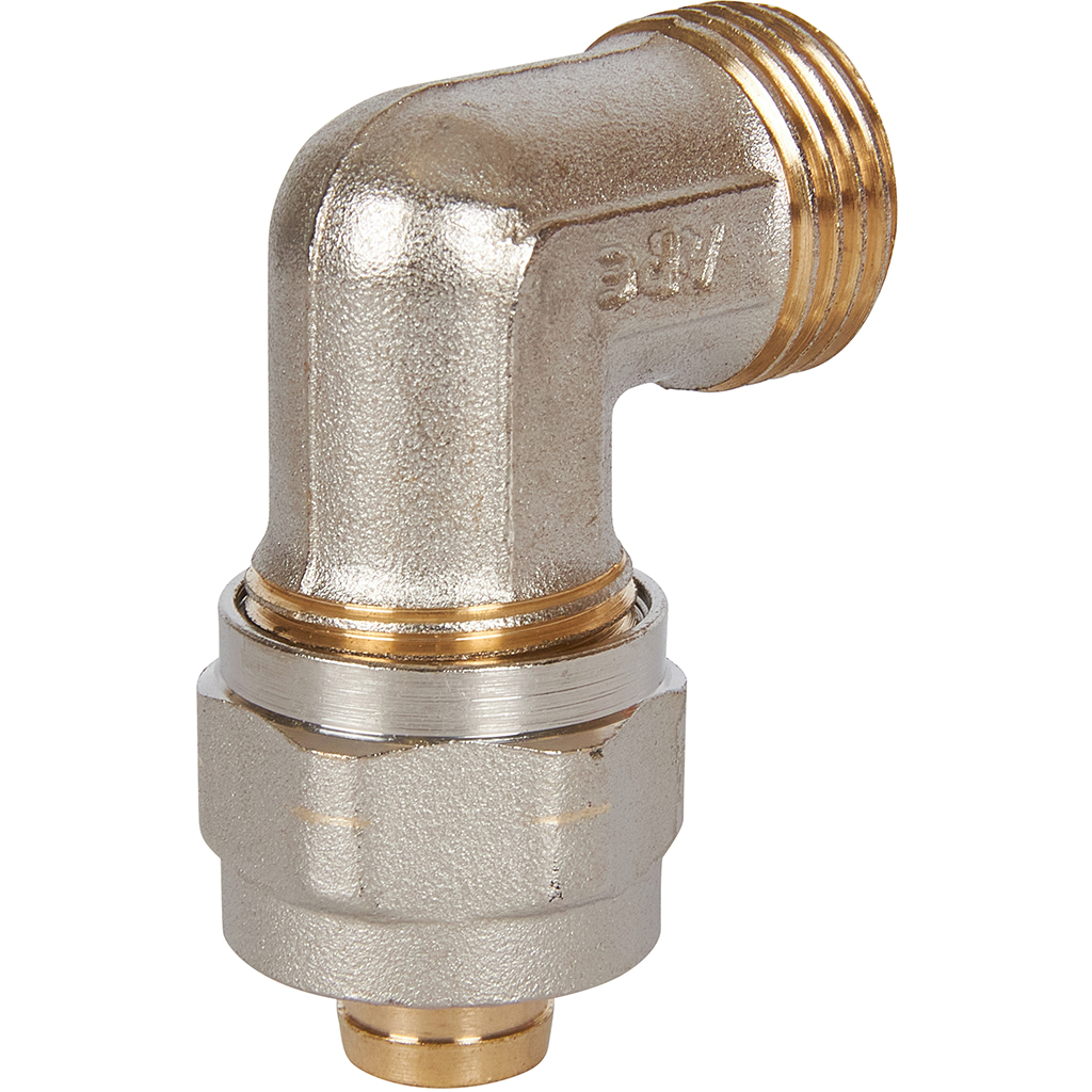 Угольник-переходник STOUT с наружной резьбой 1/2 х16 для металлопластиковых труб винтовой, SFS-0006-001216