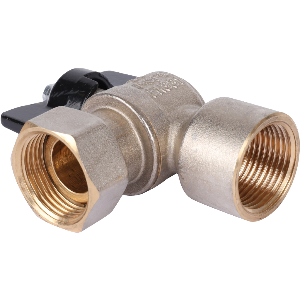 Кран шаровой STOUT 3/4x3/4 с накидной гайкой угловой, ВР/накидная гайка, ручка бабочка, SVB-1010-000020