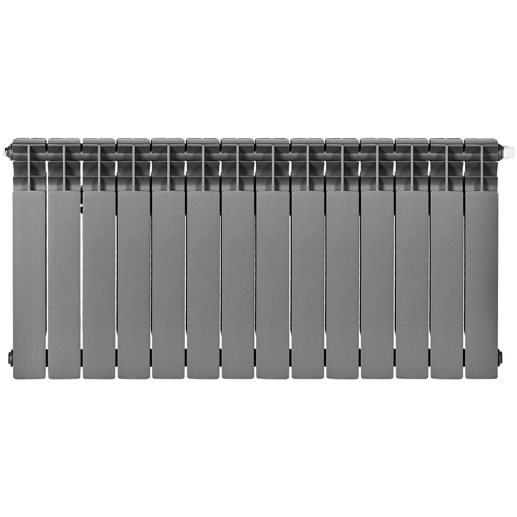 Радиатор биметаллический нижнее правое подключение STOUT TITAN VENTIL 500 14 секций (графит RAL 7024), SRB-3320-050014 7024