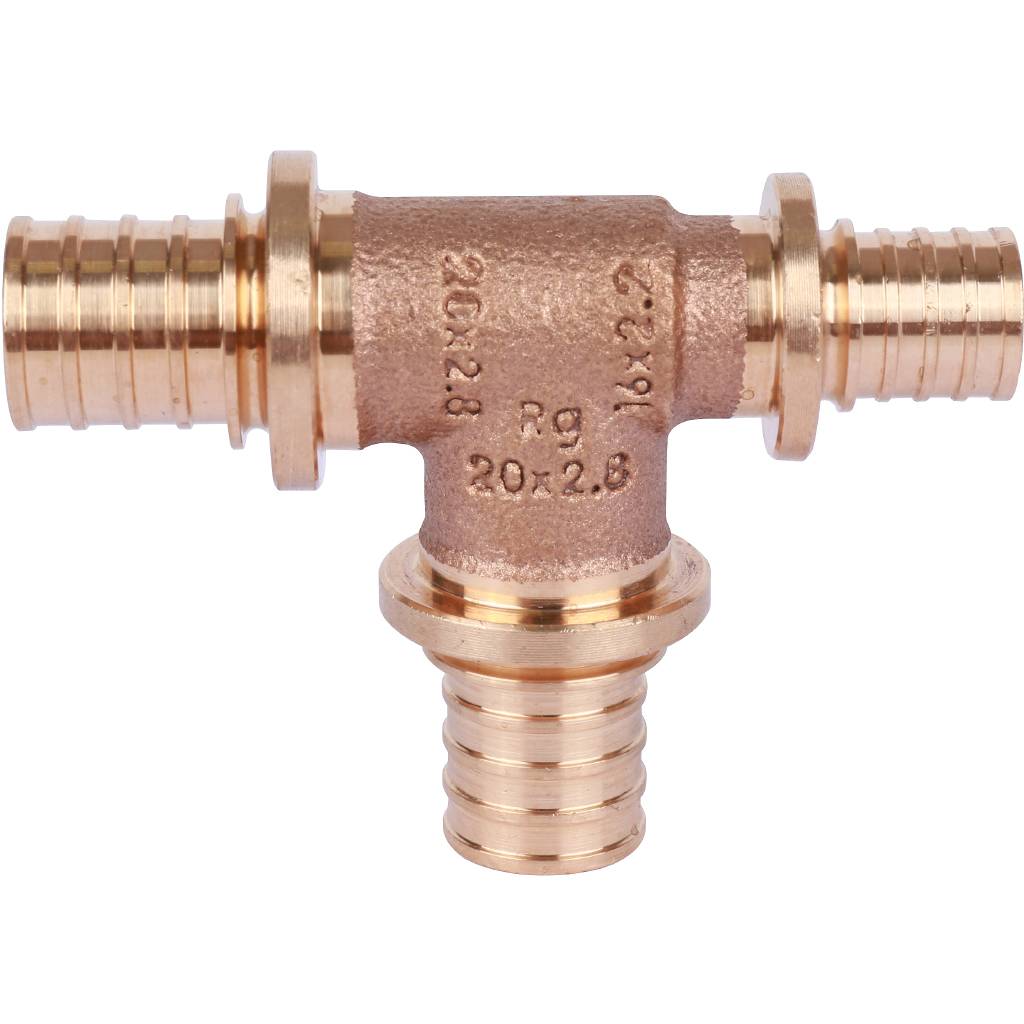 Тройник РЕХАУ RAUTITAN PLATINUM с уменьшенным торцевым проходом 20-20-16 RX для труб из сшитого полиэтилена аксиальный