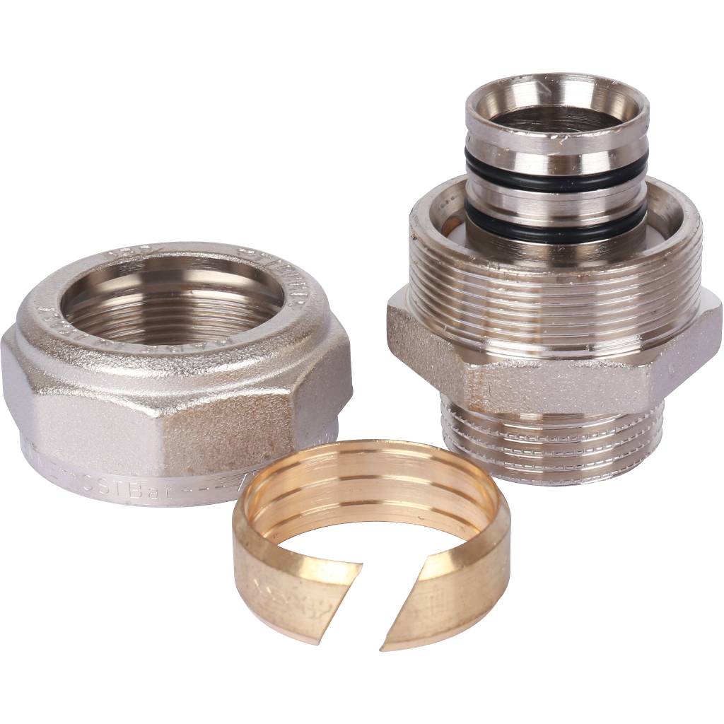 Муфта TIEMME с наружной резьбой (32х3.0х1) для металлопластиковых труб винтовой, 1600020