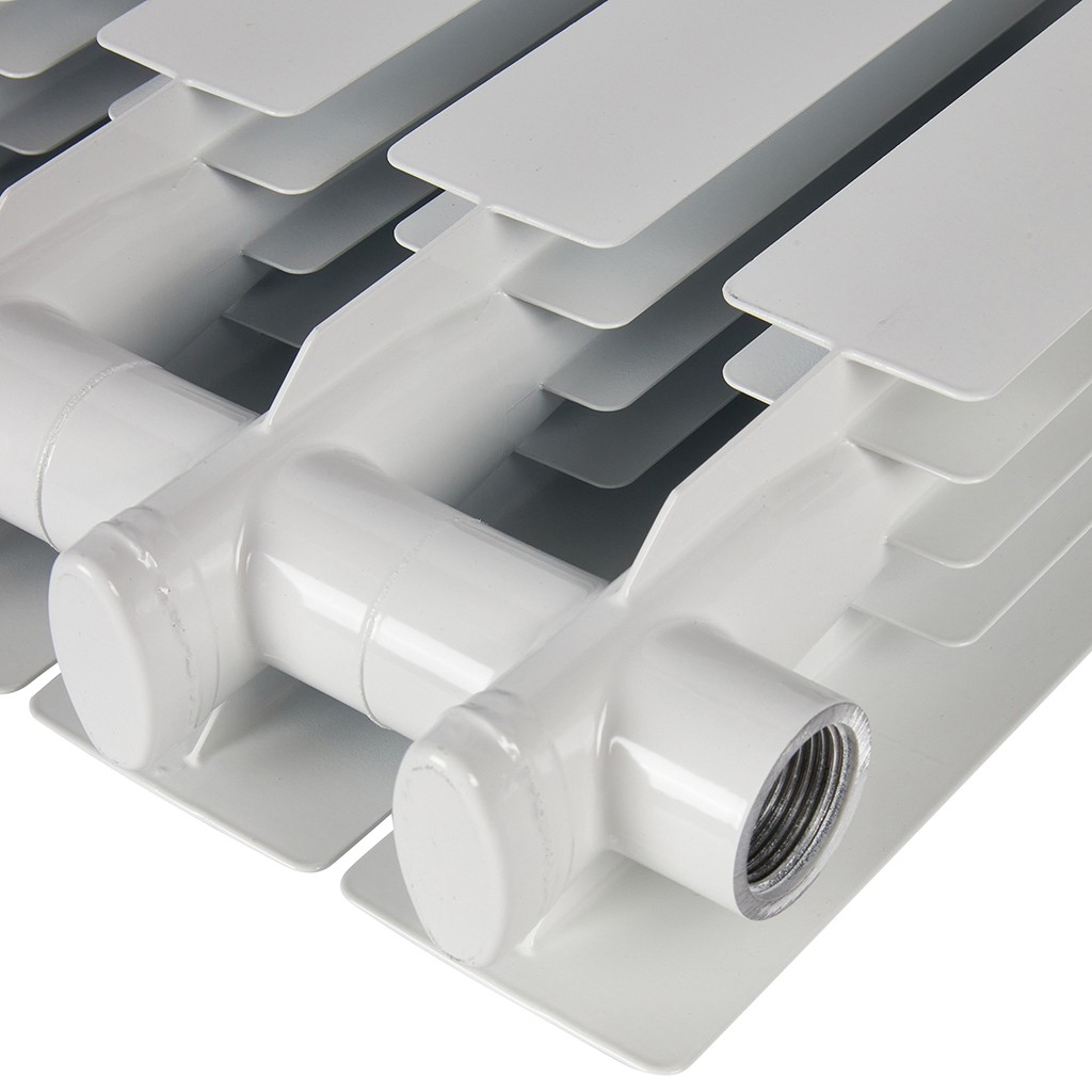 Радиатор алюминиевый STOUT ALPHA 350 4 секций боковое подключение (белый RAL 9016), SRA-2310-035004