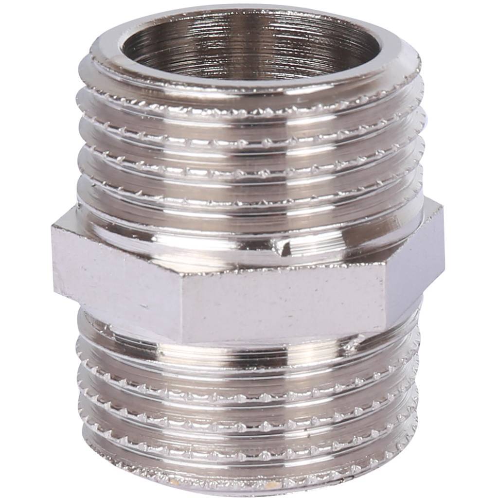 Ниппель HH TIEMME никелированный 1/2х1/2 для стальных труб резьбовой, 1500036