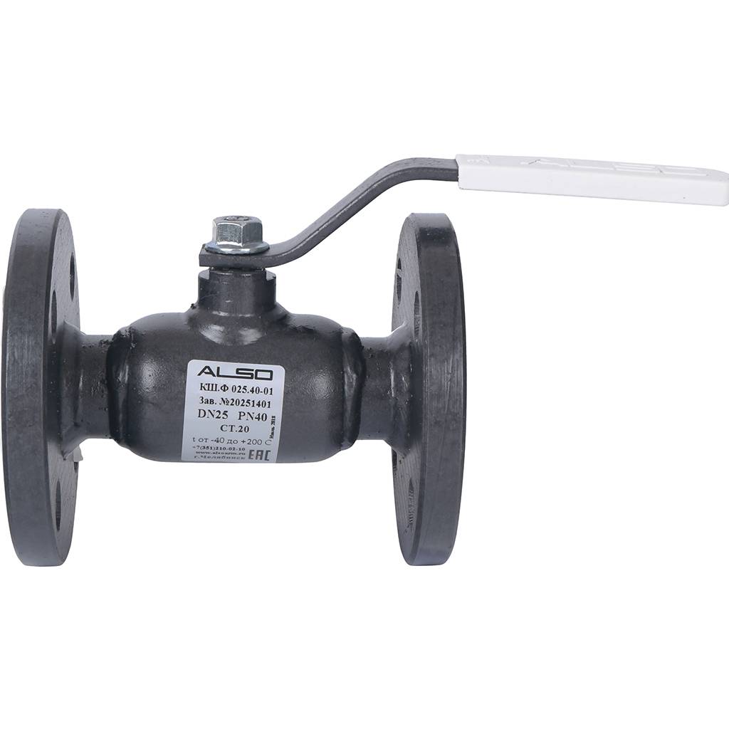 Кран шаровой ALSO КШФ Ду25 Ру 4,0 МПа из Ст.20