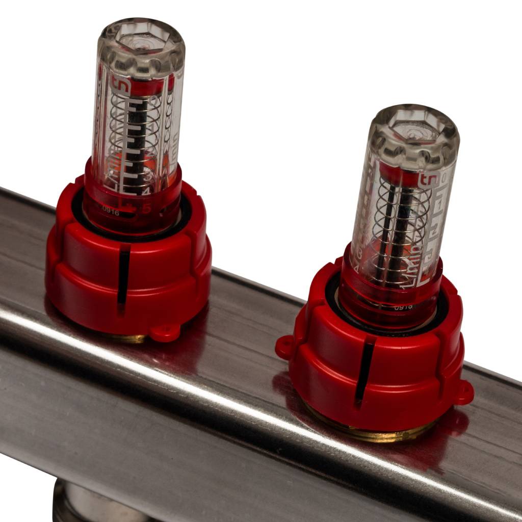 Коллектор из нержавеющей стали с расходомерами STOUT 7 выходов