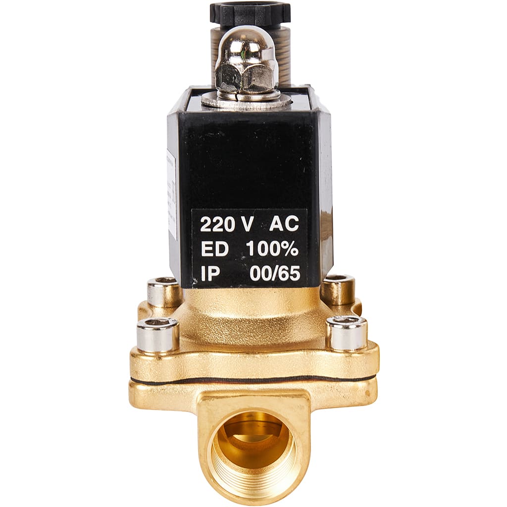 Клапан электромагнитный (соленоидный) двухходовой РОСМА 00000011325 СК-11-15 G1/2,НЗ, 220В, прямого действия, корпус - латунь, уплотнение - NBR