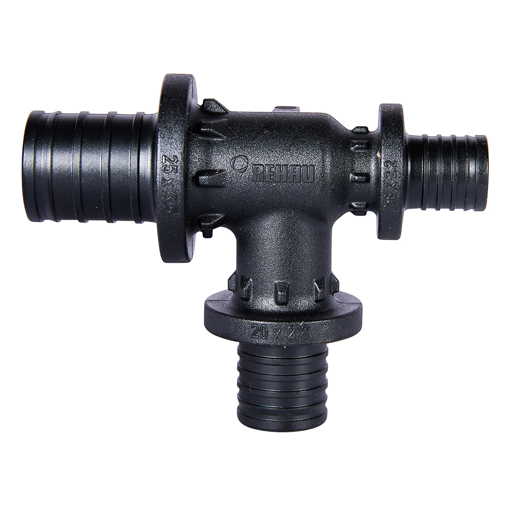 Тройник РЕХАУ RAUTITAN с уменьшенным боковым и торцевым проходом 25-20-16 PX