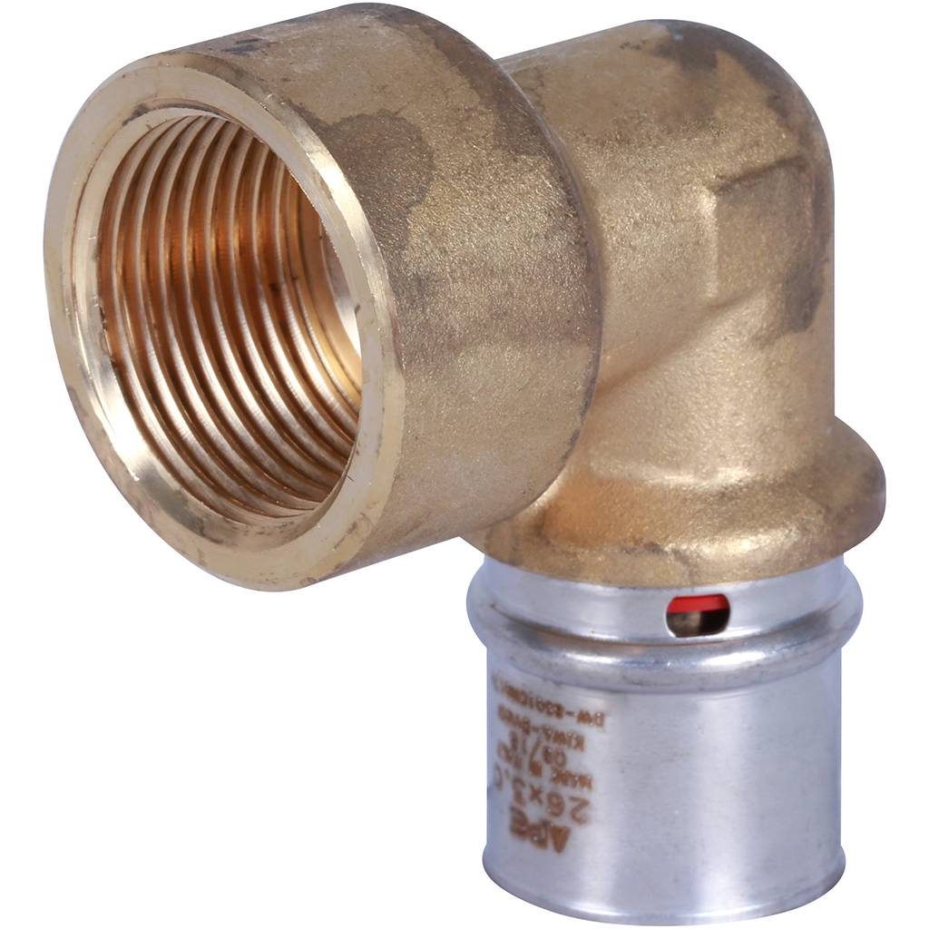 Угольник-переходник STOUT с внутренней резьбой 1 х26 для металлопластиковых труб прессовой, SFP-0010-000126