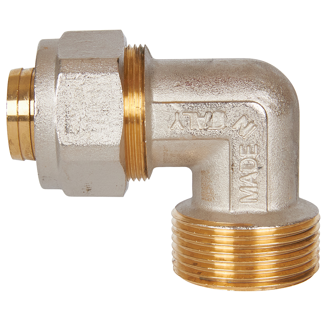 Угольник-переходник STOUT с наружной резьбой 1 1/4 x32 для металлопластиковых труб винтовой, SFS-0006-011432