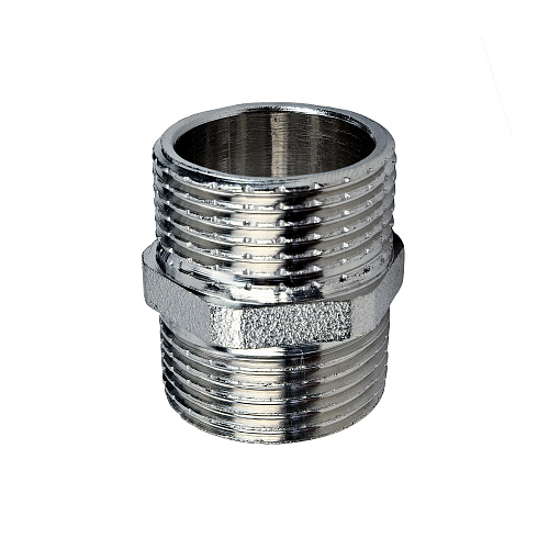 Ниппель, латунь, наружная резьба  3/4, никель, РТП