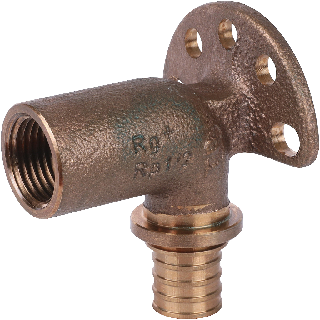 Угольник настенный РЕХАУ RAUTITAN с внутр. резьбой 20-Rp 1/2 длинный, 59 мм RX+ для труб из сшитого полиэтилена аксиальный, 14563721001