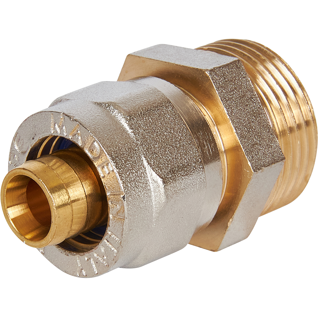 Переходник STOUT с наружной резьбой 3/4 х16 для металлопластиковых труб винтовой, SFS-0001-003416