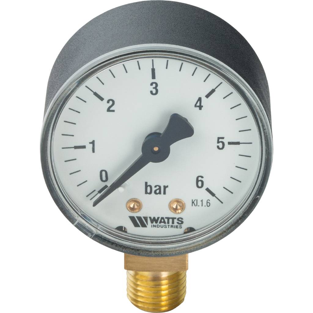 Манометр радиальный WATTS 50мм 1/4 давление 6 бар