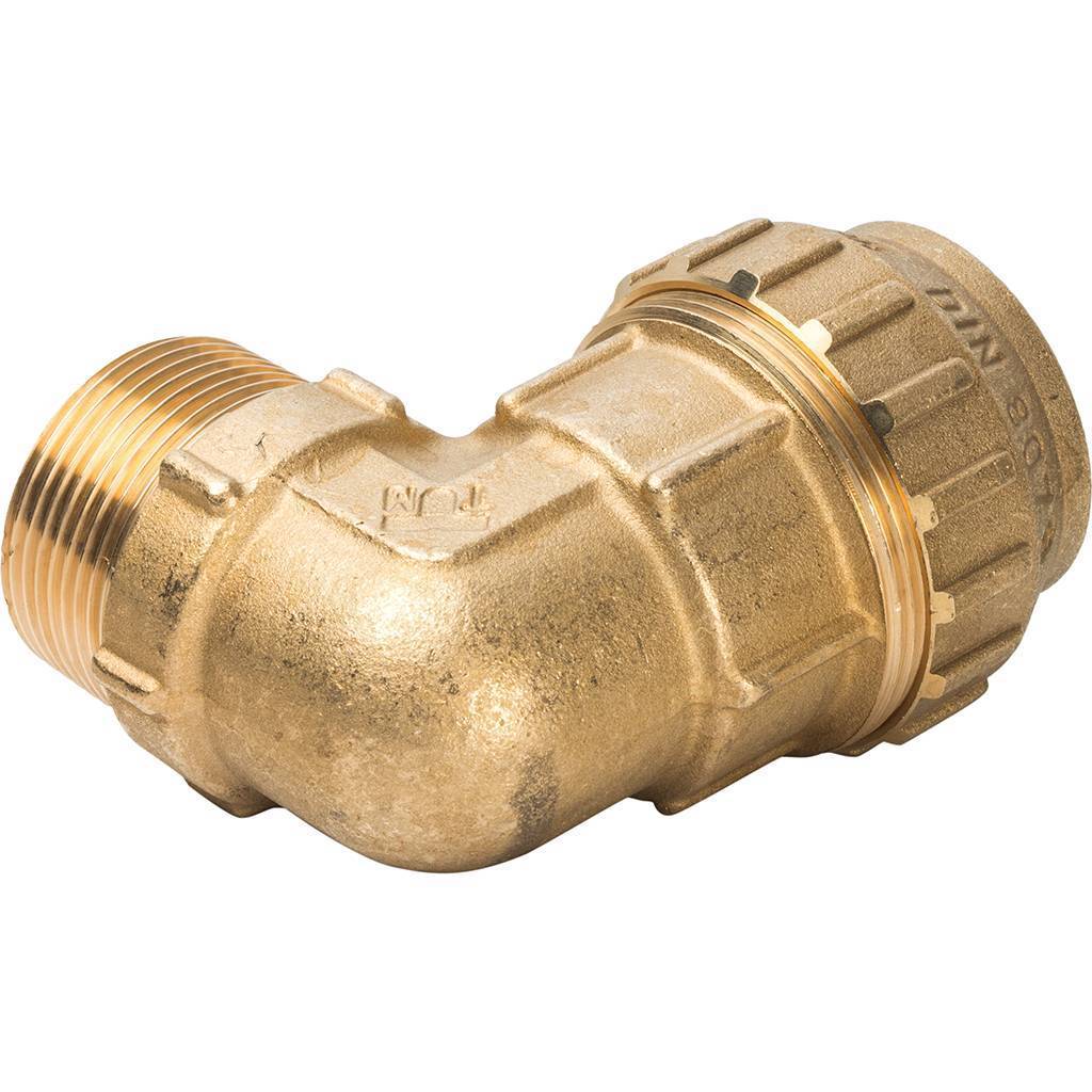 Угольник TIEMME с наружной резьбой 40х1 1/4 для труб ПНД винтовой, 3400044