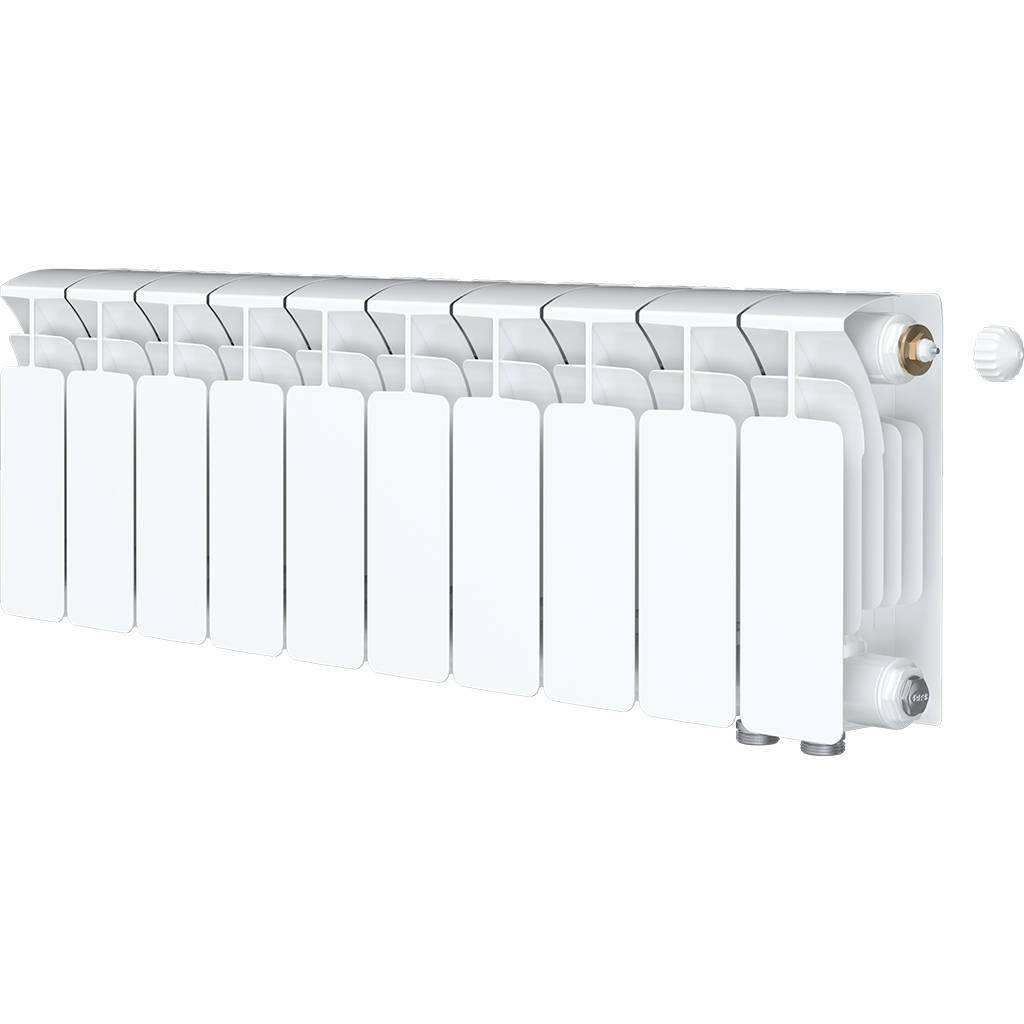 Радиатор биметаллический RIFAR BASE VENTIL 200 BVR 10 секций нижнее правое подключение (белый RAL 9016), 1RB20.VR-10