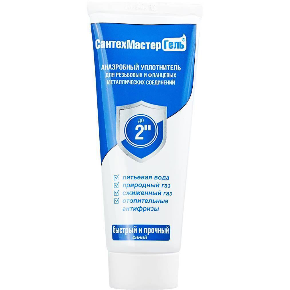 СантехМастерГель Анаэробные гели СантехМастерГель Синий, быстрый и прочный, до 2”, 60 г, тюбик, блистер, 04019