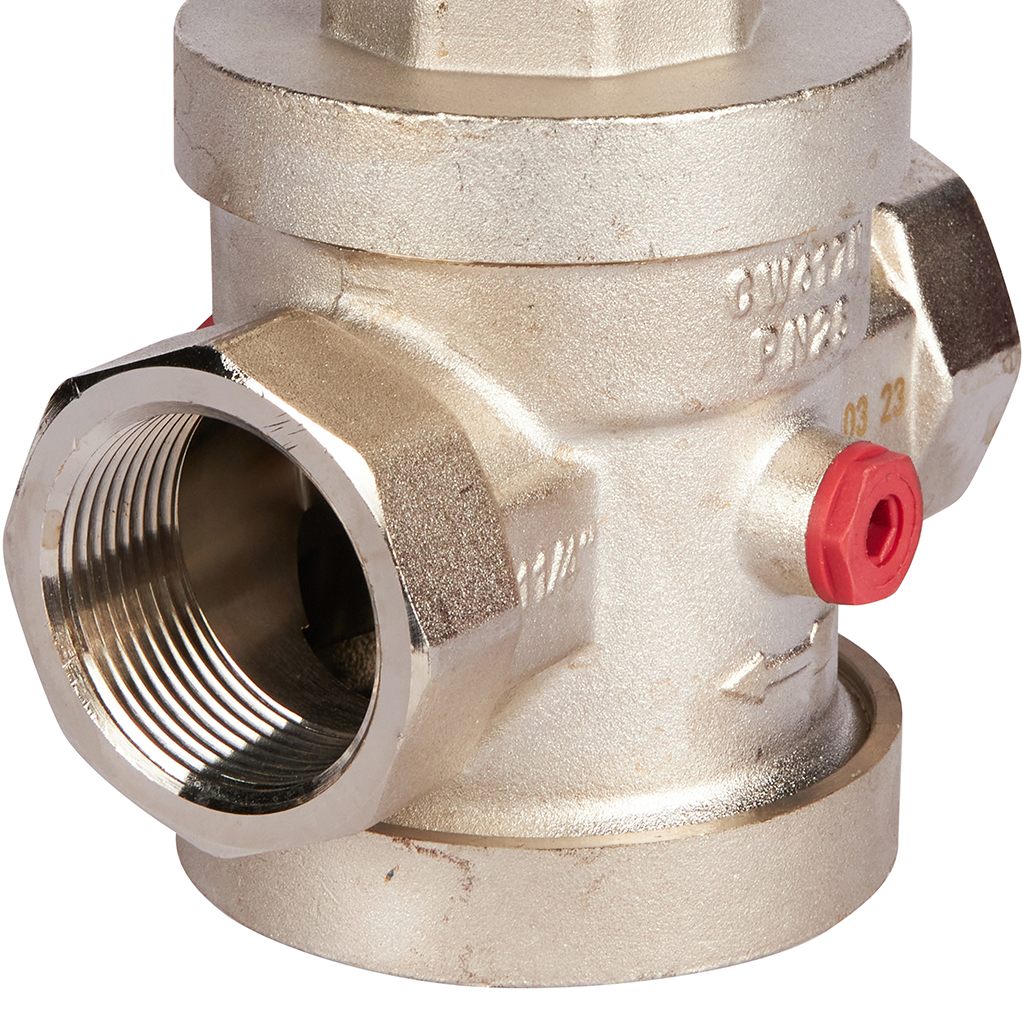 Редуктор давления ROMMER PN25 вн/вн 1 1/4  с выходом под манометр, RVS-0008-000032