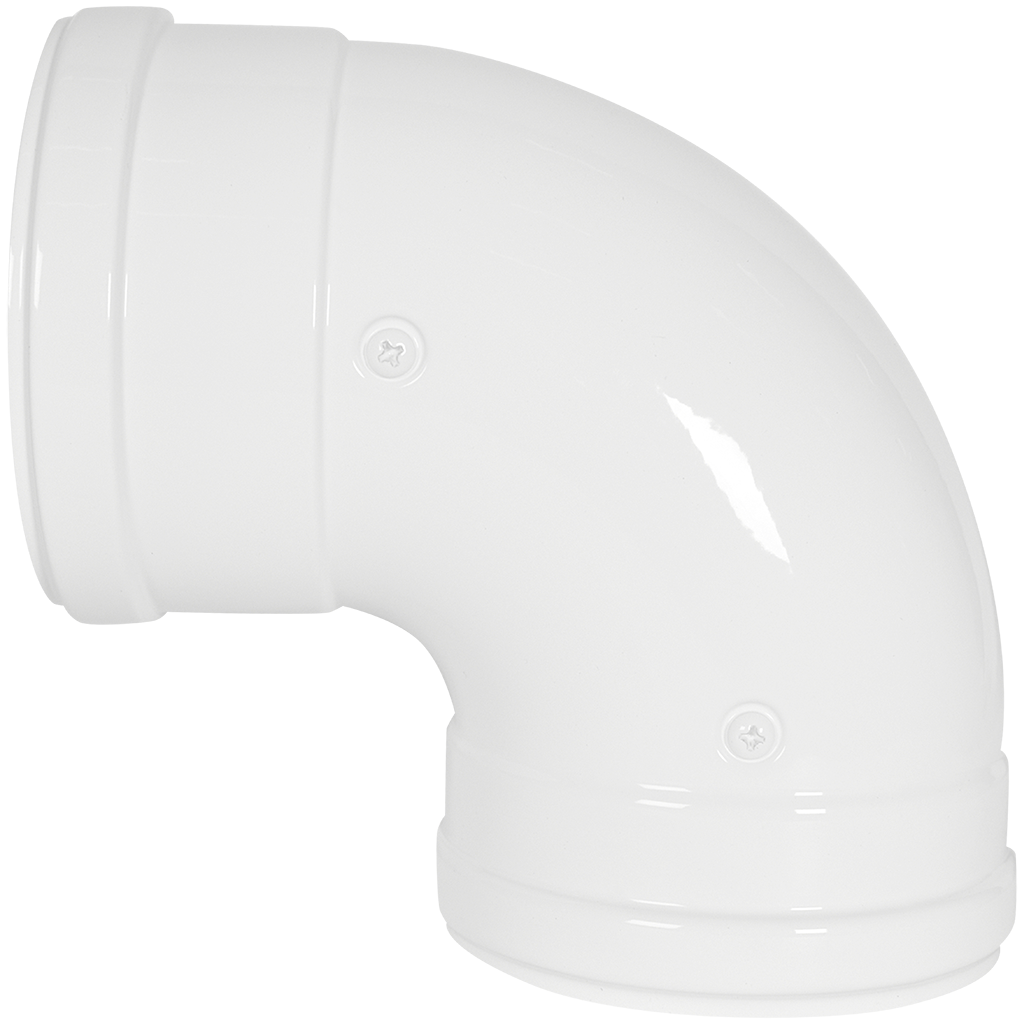 Отвод 90° традиционный коаксиальный ROMMER D60(м-м)/100(м-м)