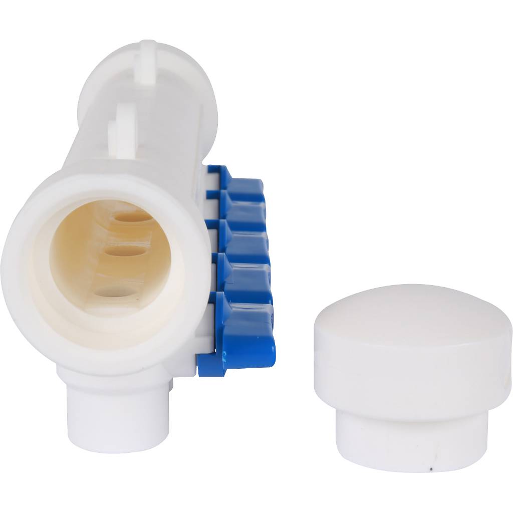 Коллектор с запорными кранами для полипропиленовых труб Kalde (5 выходов)