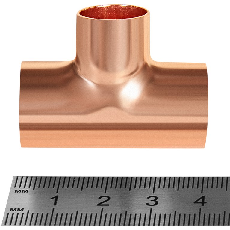 Тройник JINTIAN ВП 18x15x18 из меди под пайку, JT-15130181518