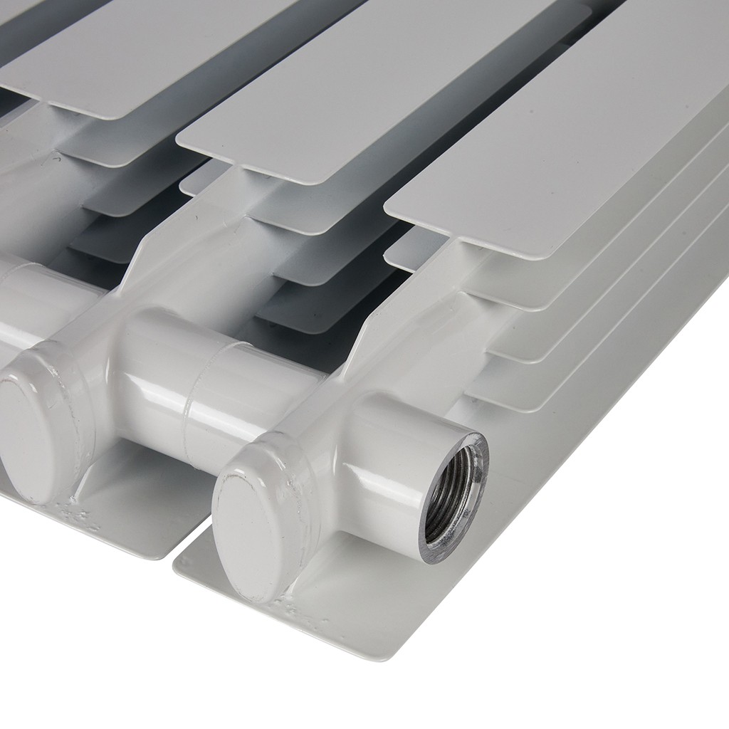 Радиатор алюминиевый STOUT ALPHA 350 8 секций боковое подключение (белый RAL 9016), SRA-2310-035008