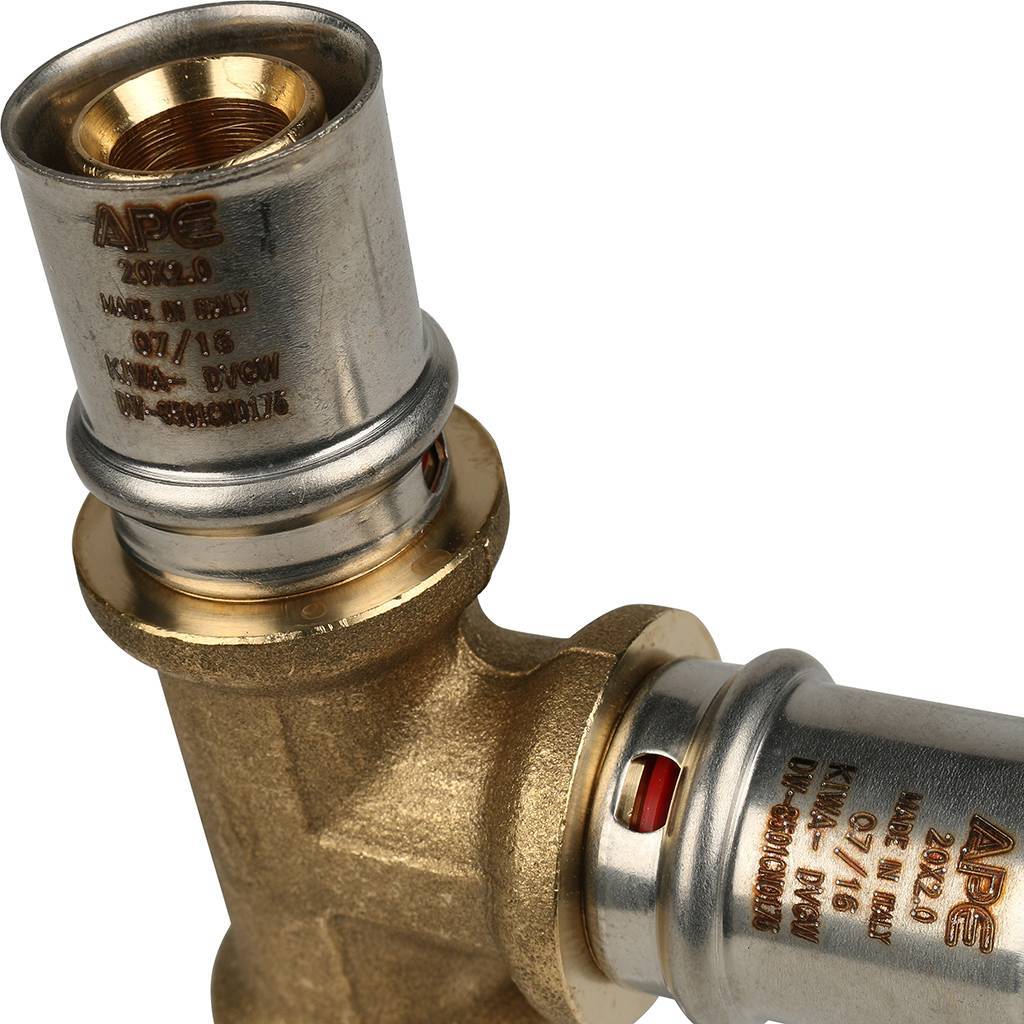 Тройник переходной STOUT 26х20х20 для металлопластиковых труб прессовой, SFP-0005-262020