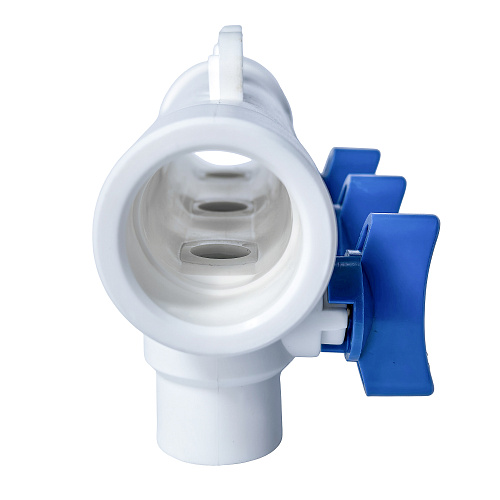 Коллектор с шаровым краном синий PPR 32х20/3,  белый, RTP