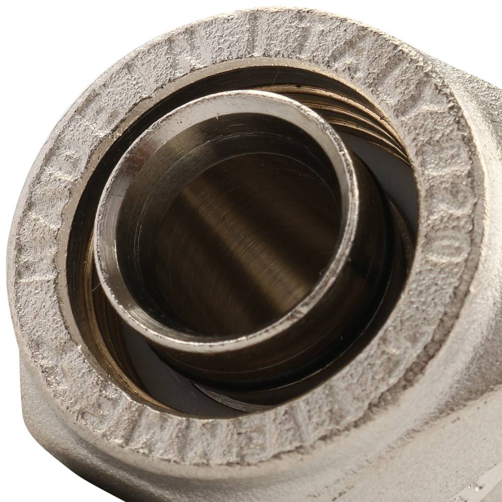 Угольник TIEMME с внутренней резьбой (20х2.0х1/2) для металлопластиковых труб винтовой, 1600026