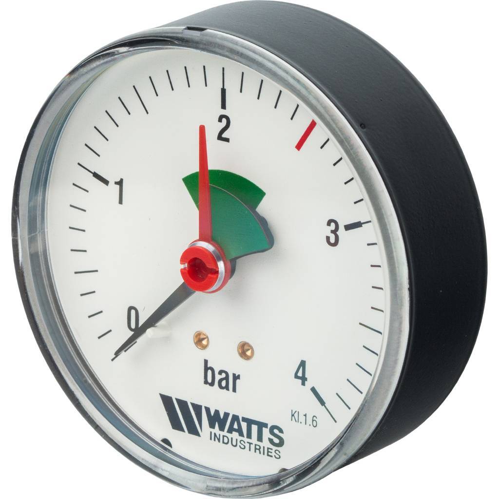 Манометр аксиальный WATTS 80мм 1/4 давление 4 бар