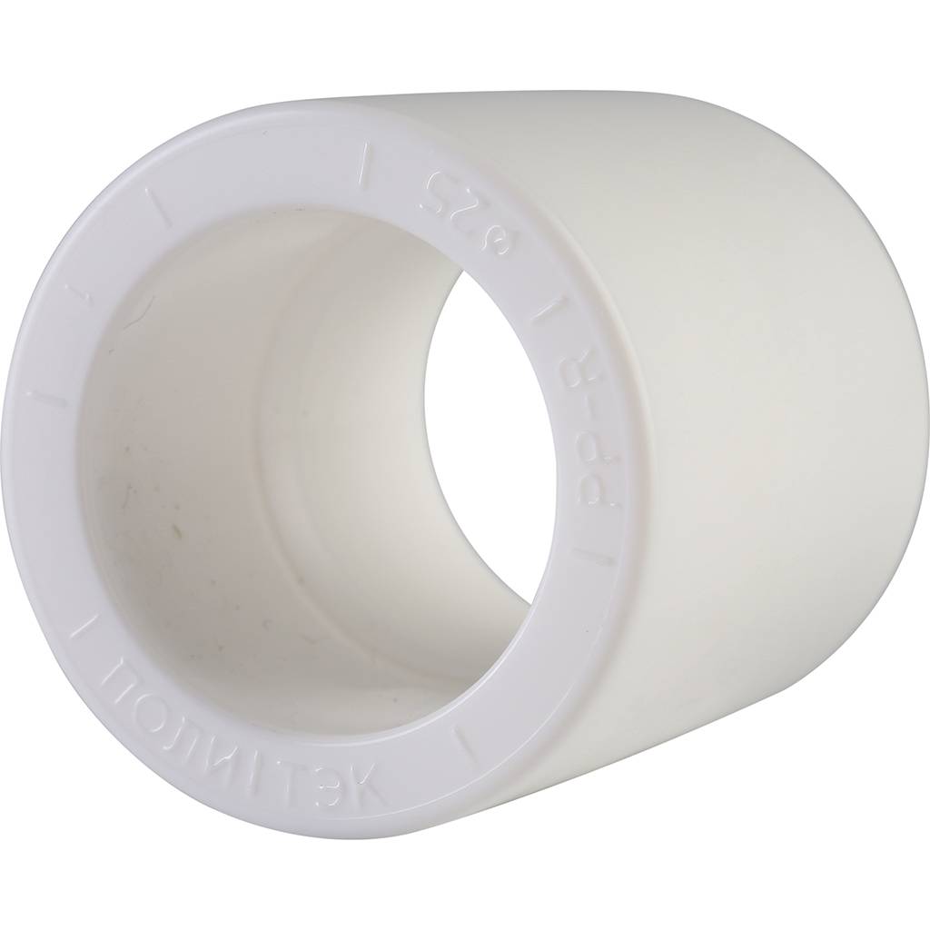 Муфта для полипропиленовых труб под сварку (цвет белый) Политэк d=25, 9000000225