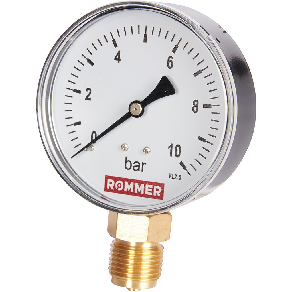 Манометр радиальный ROMMER 80 мм 1/2