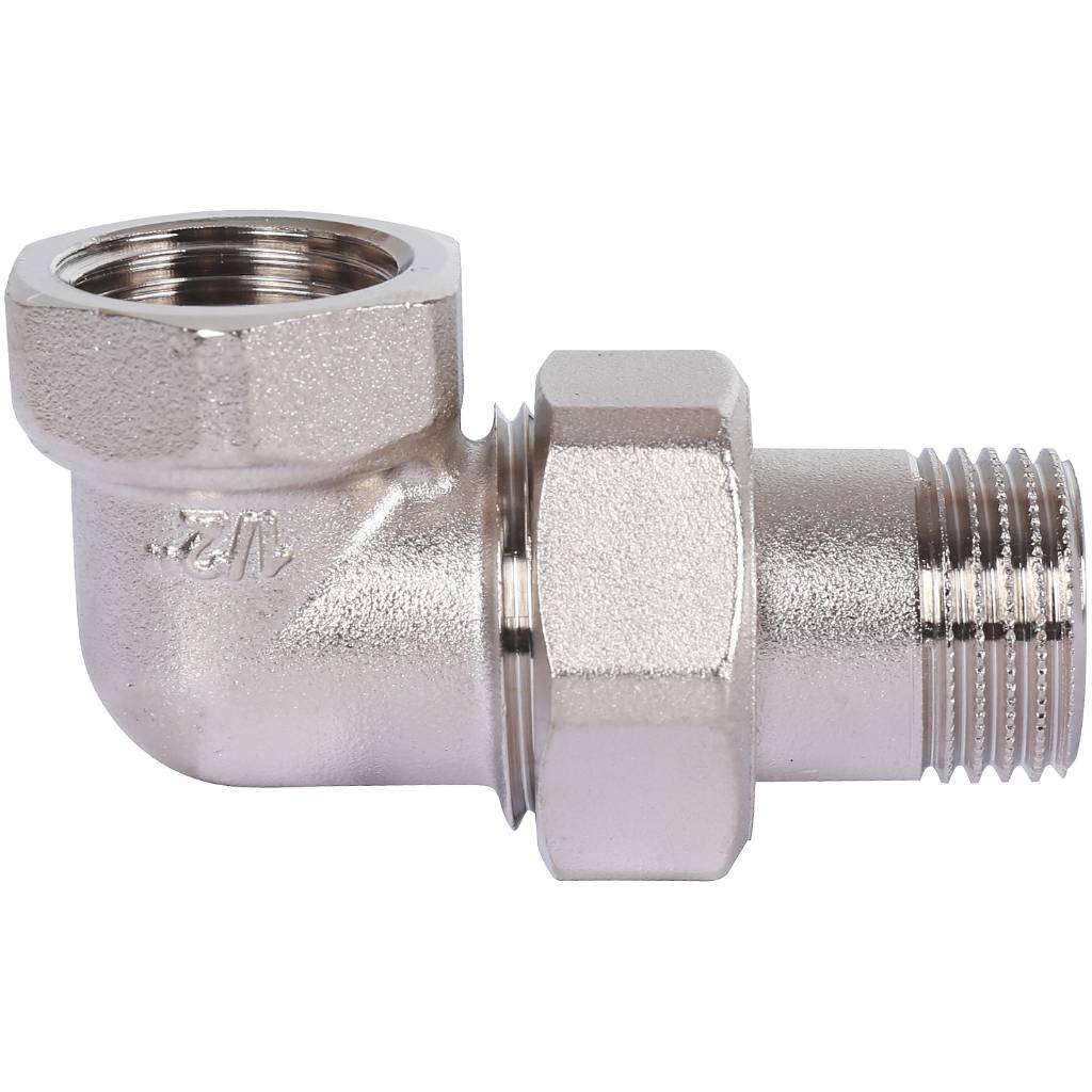 Разъемное угловое соединение STOUT американка ВН, никелированное 1/2, SFT-0059-000012