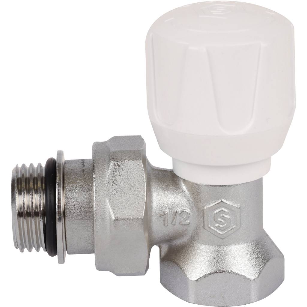 Клапан ручной терморегулирующий угловой STOUT SVR 1/2 (с дополнительным уплотнением), SVR-2102-100015