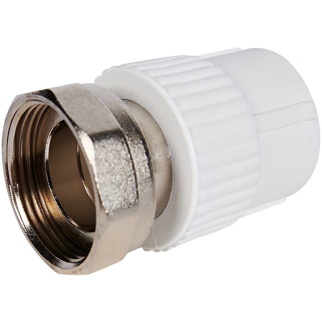 Муфта Pro Aqua d=32-1 PP-R с накидной гайкой Белая