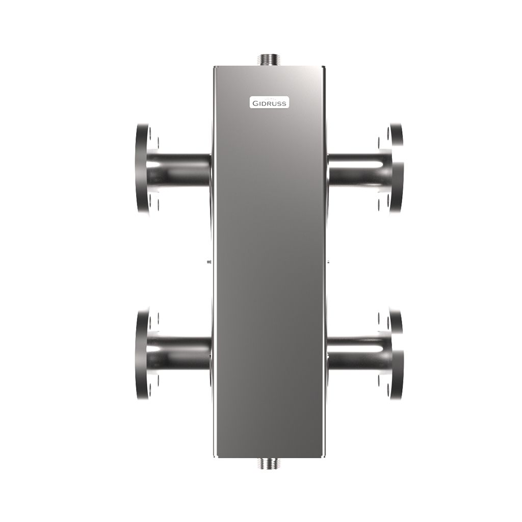 Гидравлический разделитель GIDRUSS GRSS-250-50F (нерж., до 250 кВт, фланец 1-50-10 ГОСТ 12820-81, сечение корпуса 150х150 мм)