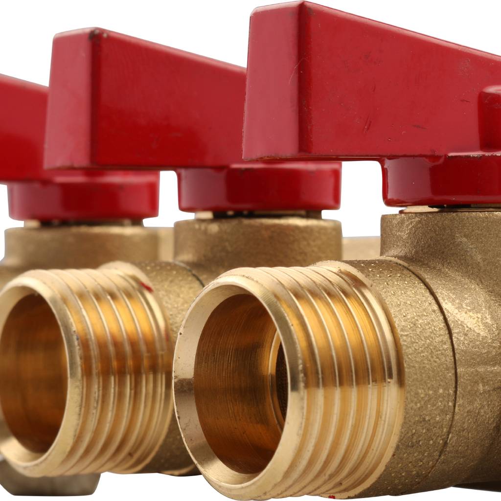 Коллектор распределительный с шаровыми кранами на 3 выхода TIEMME 3/4х1/2