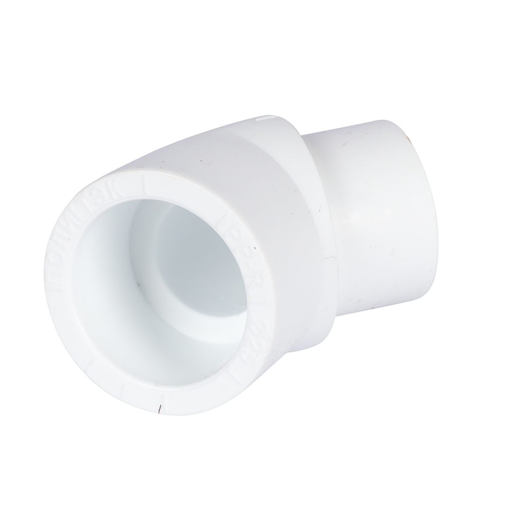 Угольник Политэк d=25 45* внутр./наруж.  для полипропиленовых труб под сварку (цвет белый), 9422002545