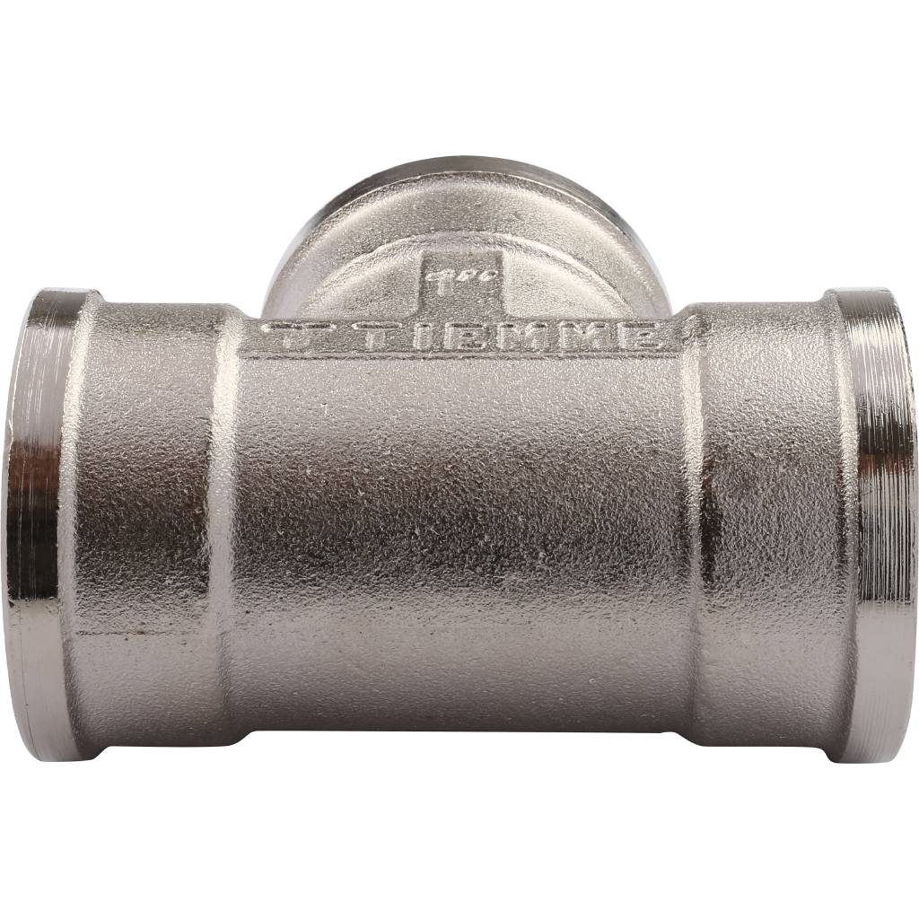 Тройник TIEMME ВВ никелированный 1 для стальных труб резьбовой, 1500083
